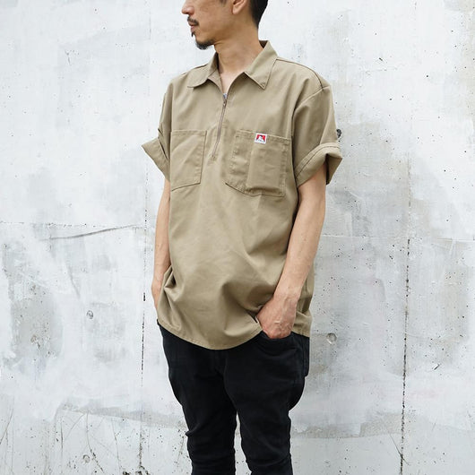 BEN DAVIS USA【SOLID HALF ZIP S/S SHIRTS】ハーフジップ半袖シャツ
