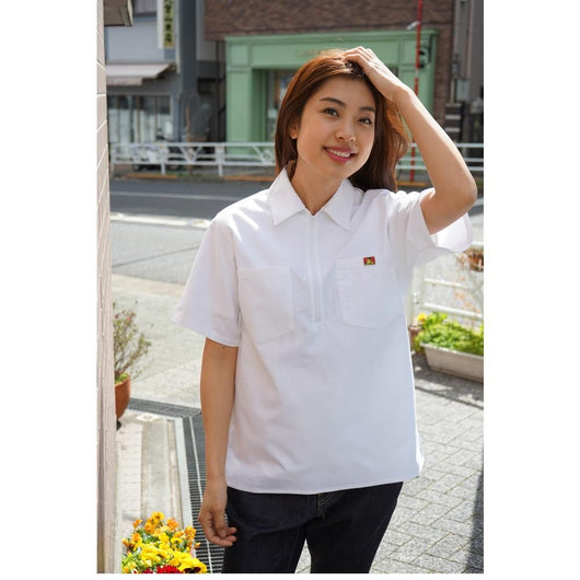 【SHORT SLEEVE HALF ZIP SHIRTS】半袖ハーフジップシャツ