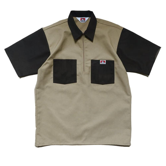 BEN DAVIS USA【2TONE COLOR HALF ZIP S/S SHIRTS】2トーンカラーハーフジップ半袖シャツ