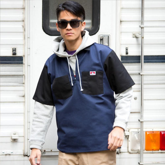 BEN DAVIS USA【2TONE COLOR HALF ZIP S/S SHIRTS】2トーンカラーハーフジップ半袖シャツ