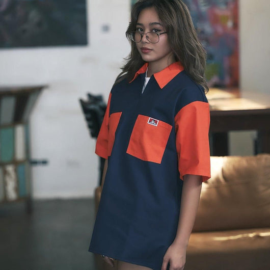 BEN DAVIS USA【2TONE COLOR HALF ZIP S/S SHIRTS】2トーンカラーハーフジップ半袖シャツ