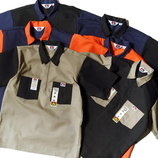 BEN DAVIS USA【2TONE COLOR HALF ZIP S/S SHIRTS】2トーンカラーハーフジップ半袖シャツ