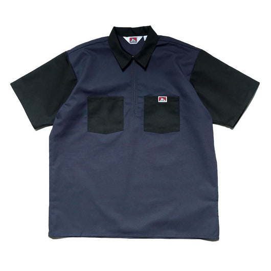 BEN DAVIS USA【2TONE COLOR HALF ZIP S/S SHIRTS】2トーンカラーハーフジップ半袖シャツ