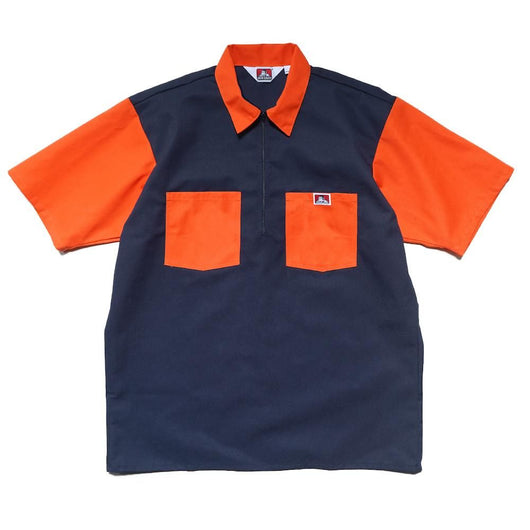 BEN DAVIS USA【2TONE COLOR HALF ZIP S/S SHIRTS】2トーンカラーハーフジップ半袖シャツ