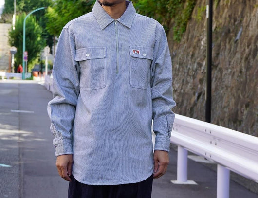 GO OUT vol.163 5月号掲載商品  BEN DAVIS USA【HEAVY WEIGHT HALF ZIP  SHIRTS】ヘビーウェイトハーフジップシャツ