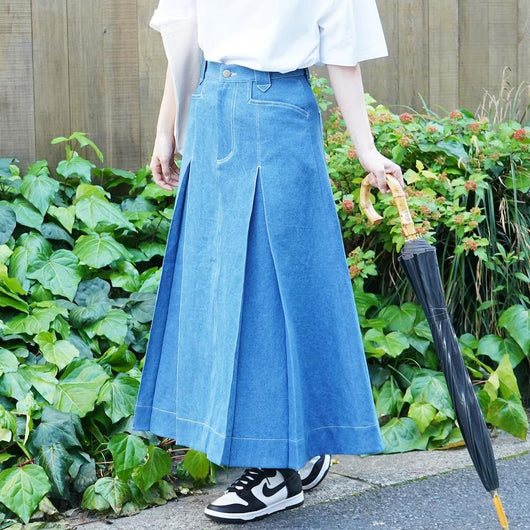 BEN DAVIS 【DENIM PLEATED SKIRT】デニムプリーツスカート