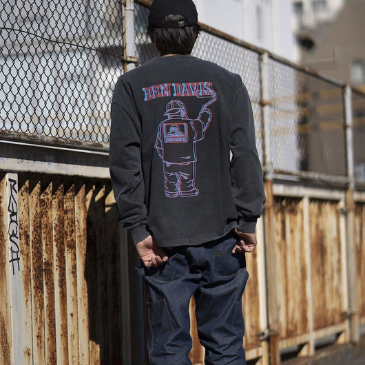 BEN DAVIS【PRINT LONG T-SHIRTS】プリント長袖Tシャツ（VINTAGE加工）