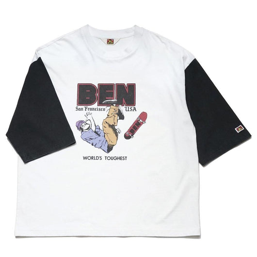 BEN DAVIS【PRINT HALF SLEEVE T-SHIRTS】プリント5分袖Tシャツ（ヴィンテージ加工）