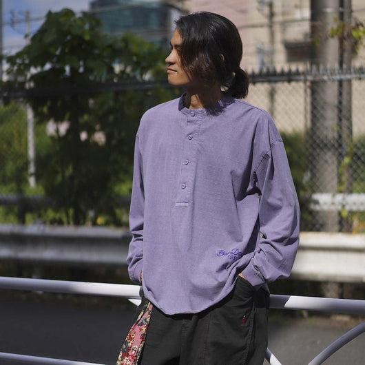 BEN DAVIS【PIGMENT DYE HENLEY-NECK LONG T-SHIRTS】ピグメントダイヘンリーネック長袖Tシャツ
