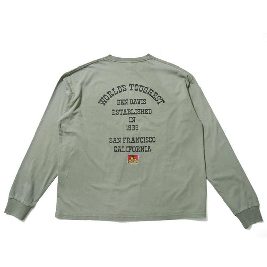 BEN DAVIS【PRINT LONG T-SHIRTS】プリント長袖Tシャツ（VINTAGE加工）