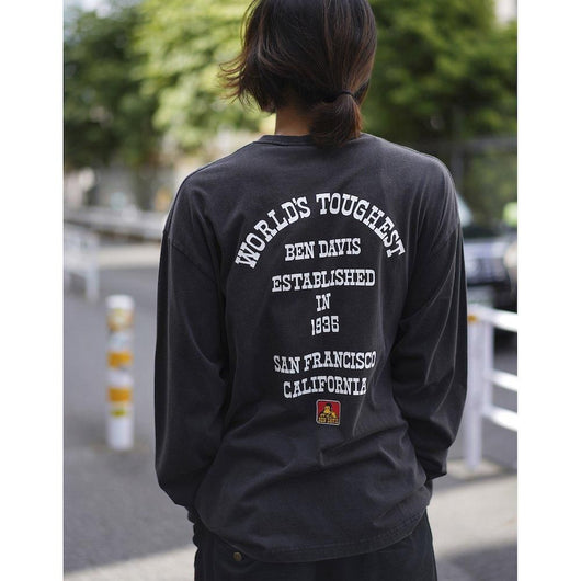 BEN DAVIS【PRINT LONG T-SHIRTS】プリント長袖Tシャツ（VINTAGE加工）