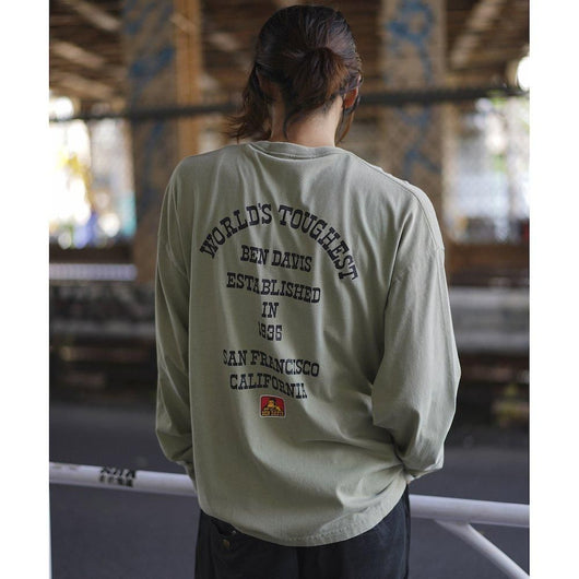 BEN DAVIS【PRINT LONG T-SHIRTS】プリント長袖Tシャツ（VINTAGE加工）