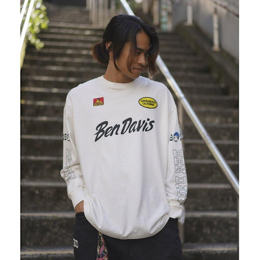 BEN DAVIS【PRINT LONG T-SHIRTS】プリント長袖Tシャツ（VINTAGE加工）