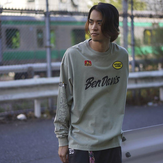 BEN DAVIS【PRINT LONG T-SHIRTS】プリント長袖Tシャツ（VINTAGE加工）