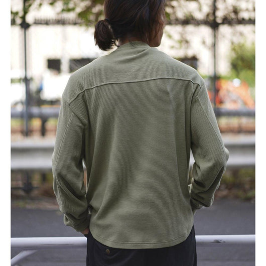 BEN DAVIS【EMBRO WAFFLE LONG TEE】刺繍ワッフル長袖Ｔシャツ