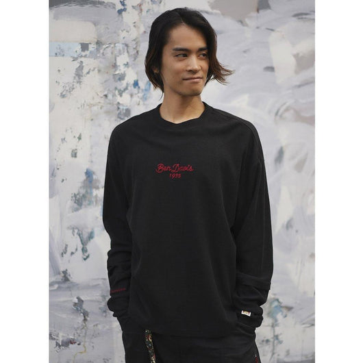 BEN DAVIS【EMBRO WAFFLE LONG TEE】刺繍ワッフル長袖Ｔシャツ
