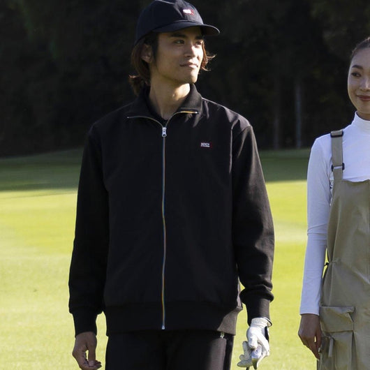 BENCH AT THE GREENE GOLF / ナイロン切替スタンドカラースウェット
