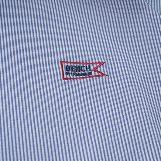 BENCH AT THE GREENE GOLF / KNIT SEERSUCKER MOCK NECK SHIRT / モックネック セットアップ対応 通気性・吸汗速乾・UVカット COOLMAX