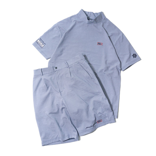 BENCH AT THE GREENE GOLF / KNIT SEERSUCKER MOCK NECK SHIRT / モックネック セットアップ対応 通気性・吸汗速乾・UVカット COOLMAX