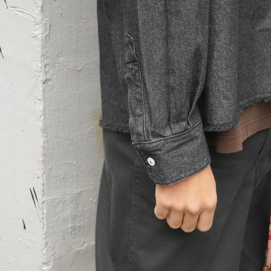 BEN DAVIS【Denim Fringe Half Zip LS】