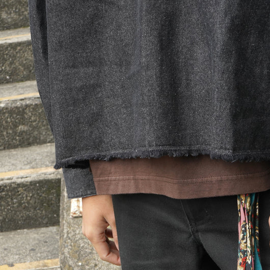 BEN DAVIS【Denim Fringe Half Zip LS】