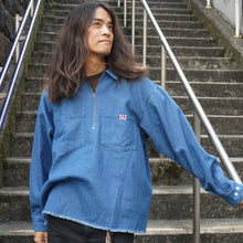 BEN DAVIS【Denim Fringe Half Zip LS】